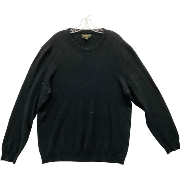 Club Room Sweater Mens XL Black 100% Cashmere Crewneck Pullover Soft Luxury Knit - Picture 1 of 5